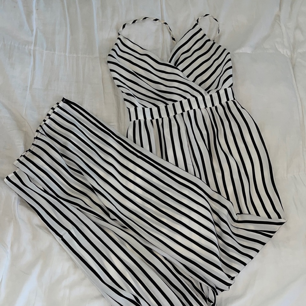 Spaghetti strapped striped jumper